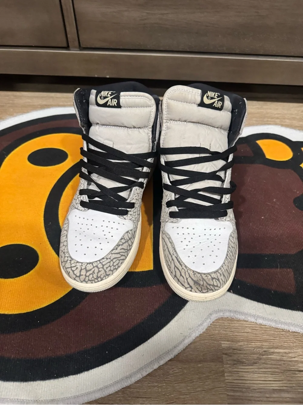 AIR JORDAN 1 RETRO HIGH OG WHITE CEMENT DZ5485 052 TECH GREY MUSLN BLACK WHITE